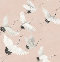 Sale Brewster/ASP 2764-24305 Windsong Pink Crane Wallpaper