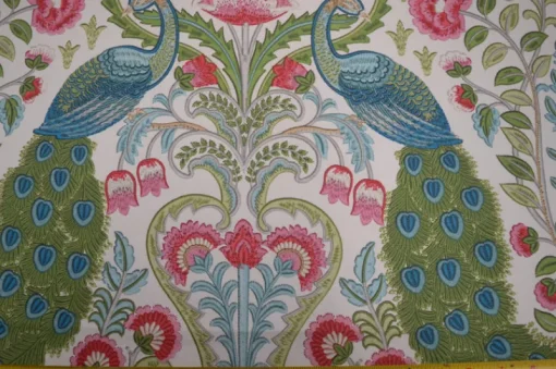Hot Stock/Covington Winthrop Spring Peacock Floral Damask Covington Fabric