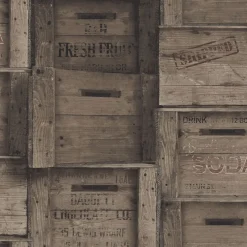 Discount Brewster/ASP Wood Crates Dark Wood Distressed Wood Wallpaper