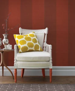 Fashion Brewster Yi Min Red Grasscloth Wallpaper