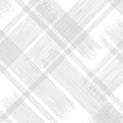 Outlet Brewster/ASP 2973-90704 Zag Grey Modern Plaid Wallpaper