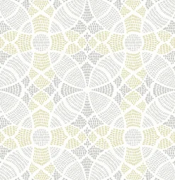 Outlet Brewster/ASP 2764-24338 Zazen Yellow Geometric Wallpaper