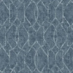 Outlet Brewster/ASP 4019-86449 Ziva Blue Trellis Wallpaper
