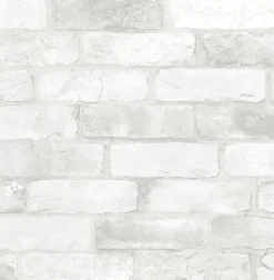 Brewster 2767-22321 Adams White Reclaimed Bricks Wallpaper