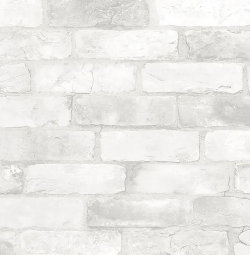Brewster 2767-22321 Adams White Reclaimed Bricks Wallpaper