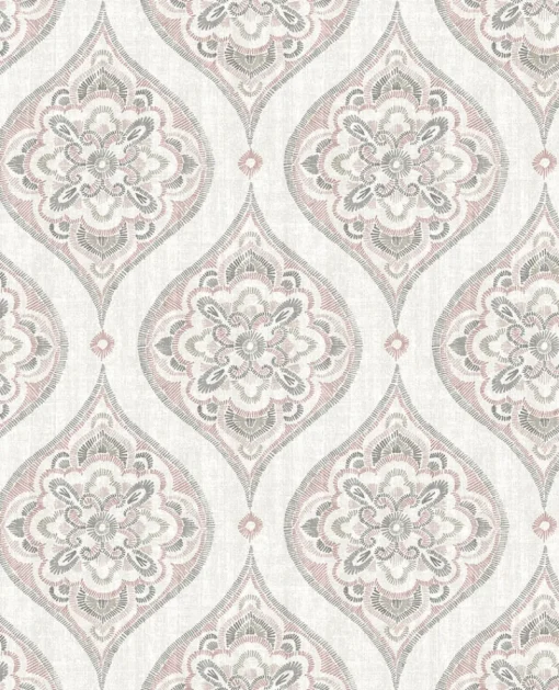 Brewster/ASP 2821-25147 Adele Rose Damask Wallpaper