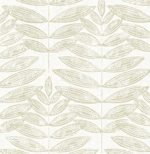 Brewster/ASP 2821-25100 Akira Beige Leaf Wallpaper
