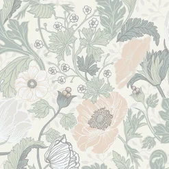 Brewster/ASP 2948-33000 Anemone Light Grey Floral Wallpaper