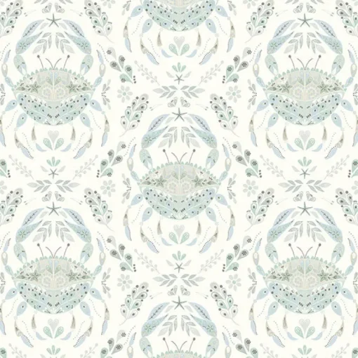Brewster 3120-13642 Annapolis Teal Crustation Wallpaper