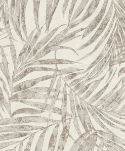 Brewster 4035-617412 Anzu Pewter Frond Wallpaper