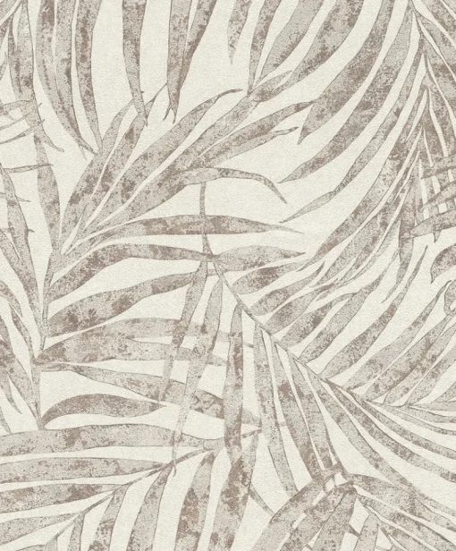 Brewster 4035-617412 Anzu Pewter Frond Wallpaper