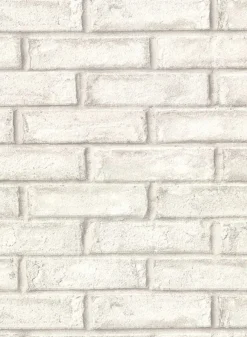 Brewster 2921-50110 Appleton Off-White Faux Weathered Brick Wallpaper