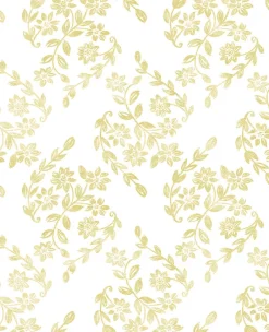 Brewster/ASP 2901-25430 Arabesque Mustard Floral Trail Wallpaper