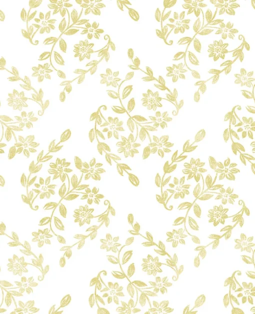 Brewster/ASP 2901-25430 Arabesque Mustard Floral Trail Wallpaper