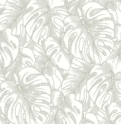 Brewster/ASP 2964-87344 Balboa Silver Botanical Wallpaper