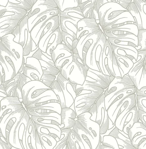Brewster/ASP 2964-87344 Balboa Silver Botanical Wallpaper