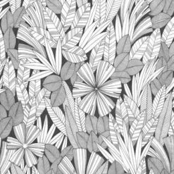 Brewster/ASP 4081-26346 Bannon Black Leaves Wallpaper