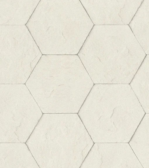 Brewster 4015-427110 Bascom Dove Stone Hexagon Wallpaper