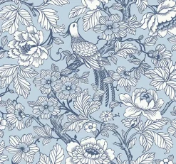 Brewster/ASP 2927-80402 Beaufort Light Blue Peony Chinoiserie Wallpaper