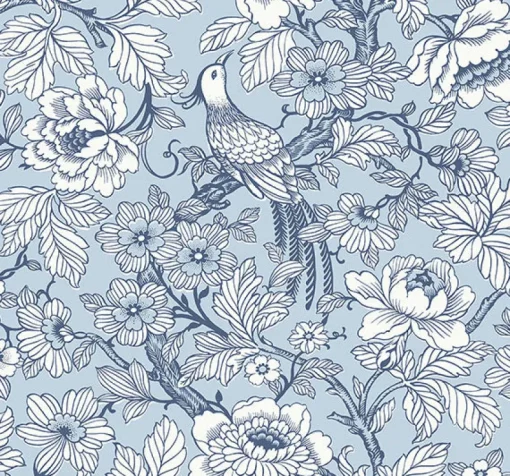 Brewster/ASP 2927-80402 Beaufort Light Blue Peony Chinoiserie Wallpaper