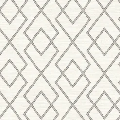 Brewster 3123-12425 Blaze Grey Trellis Wallpaper