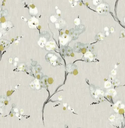 Brewster 2904-24308 Bliss Blue Floral Wallpaper