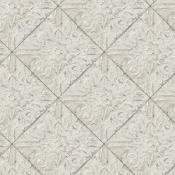 Brewster 3119-13094 Brandi Grey Metallic Faux Tile Wallpaper