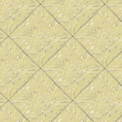Brewster 3119-13093 Brandi Yellow Metallic Faux Tile Wallpaper