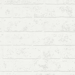 Brewster 4000-99423 Bridgers White Exposed Brick Wall Paintable Wallpaper