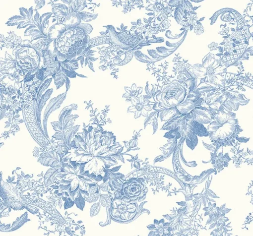 Brewster/ASP 2927-81602 Carmel Light Blue Baroque Florals Wallpaper