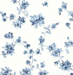 Brewster 3123-24481 Cyrus Blueberry Festive Floral Wallpaper