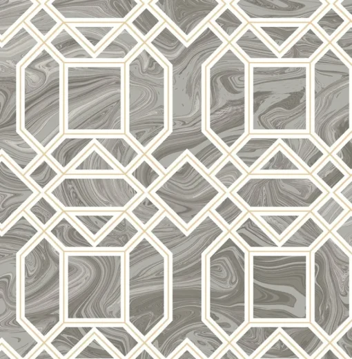 Brewster/ASP 2763-24245 Daphne Grey Trellis Wallpaper
