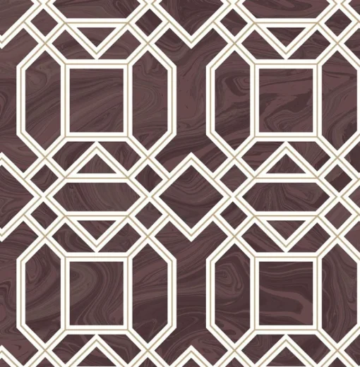 Brewster/ASP 2763-24223 Daphne Maroon Trellis Wallpaper