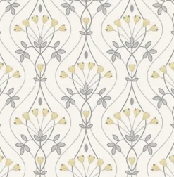 Brewster/ASP 2970-26147 Dard Grey Tulip Ogee Wallpaper