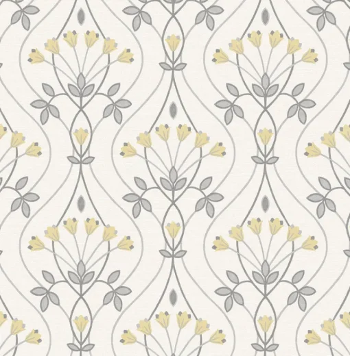 Brewster/ASP 2970-26147 Dard Grey Tulip Ogee Wallpaper