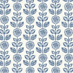Brewster 2904-13512 Dolly Navy Folk Floral Wallpaper