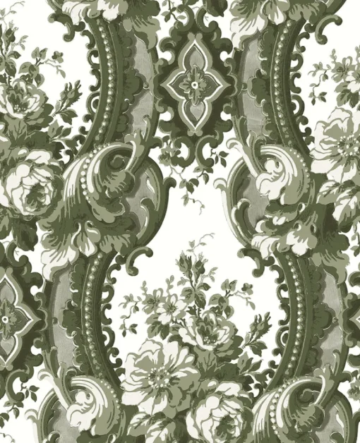Brewster/ASP 2763-24215 Dreamer Green Damask Wallpaper