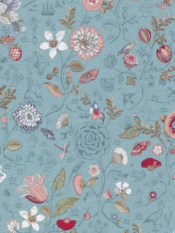 Brewster 375003 Espen Blue Floral Wallpaper