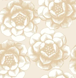 Brewster/ASP 2763-24241 Fanciful Gold Floral Wallpaper