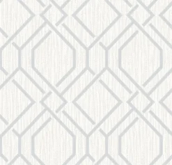 Brewster 4025-82525 Frege Silver Trellis Wallpaper