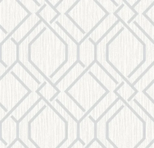 Brewster 4025-82525 Frege Silver Trellis Wallpaper
