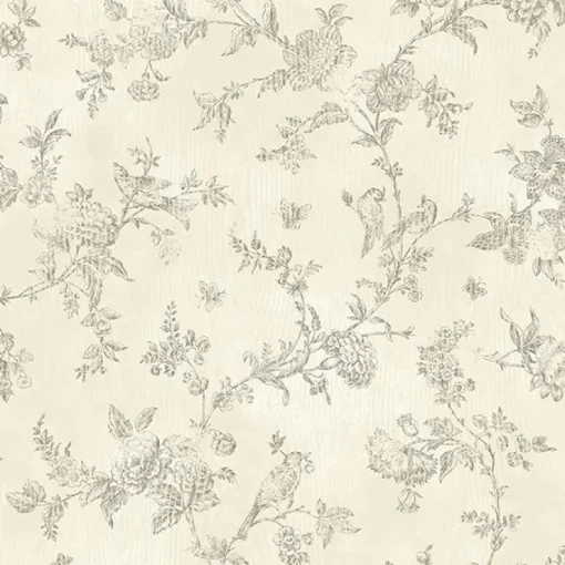 Brewster 2904-02193 French Nightingale Cream Trail Wallpaper