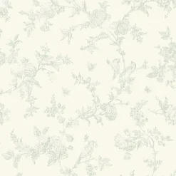 Brewster 3119-02194 French Nightingale Sage Floral Scroll Wallpaper