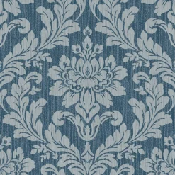 Brewster 4025-82511 Galois Blue Damask Wallpaper