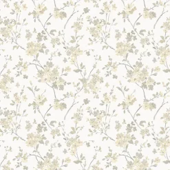 Brewster 3122-10903 Glinda Light Yellow Floral Trail Wallpaper
