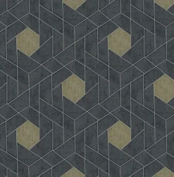 Brewster/ASP 2964-25900 Granada Charcoal Geometric Wallpaper