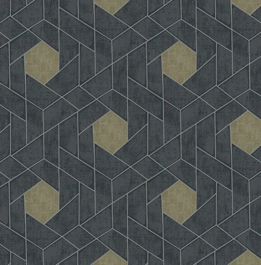 Brewster/ASP 2964-25900 Granada Charcoal Geometric Wallpaper