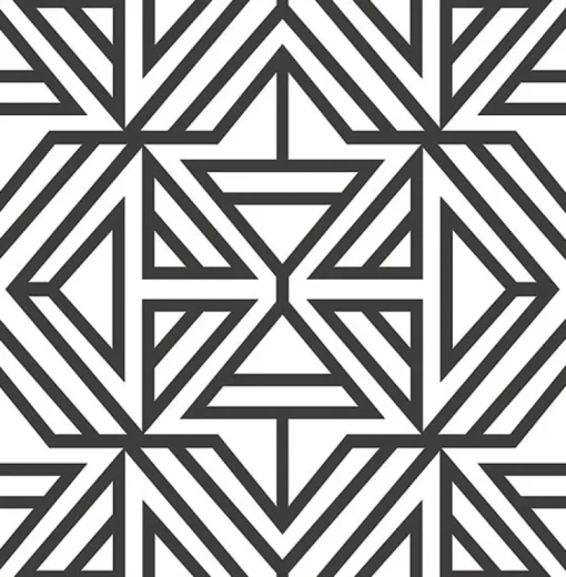 Brewster/ASP 2902-25553 Helios Black Geometric Wallpaper