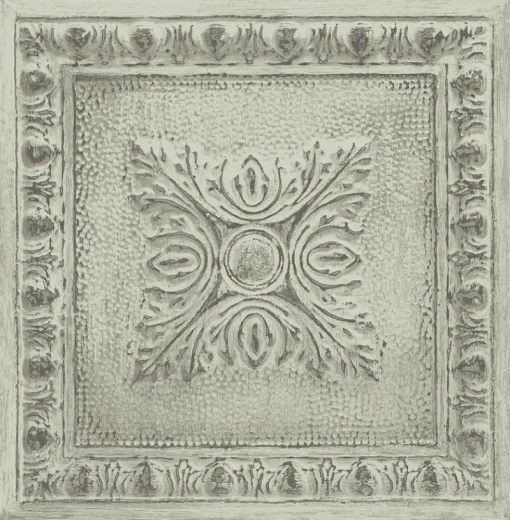 Brewster/ASP 2922-24033 Hillman Light Green Ornamental Tin Tile Wallpaper
