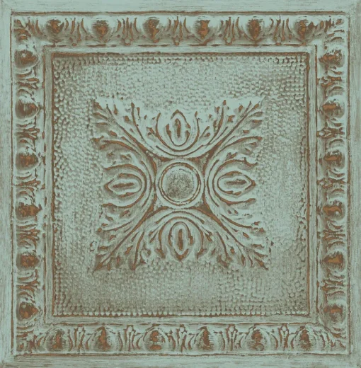 Brewster/ASP 2922-24032 Hillman Turquoise Ornamental Tin Tile Wallpaper